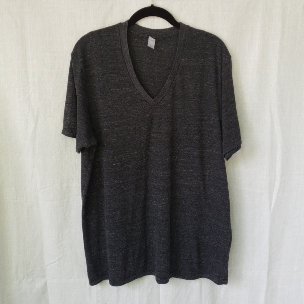 Alternative Apparel Men's Dark Heather Gray V-Neck Short Sleeve Tee